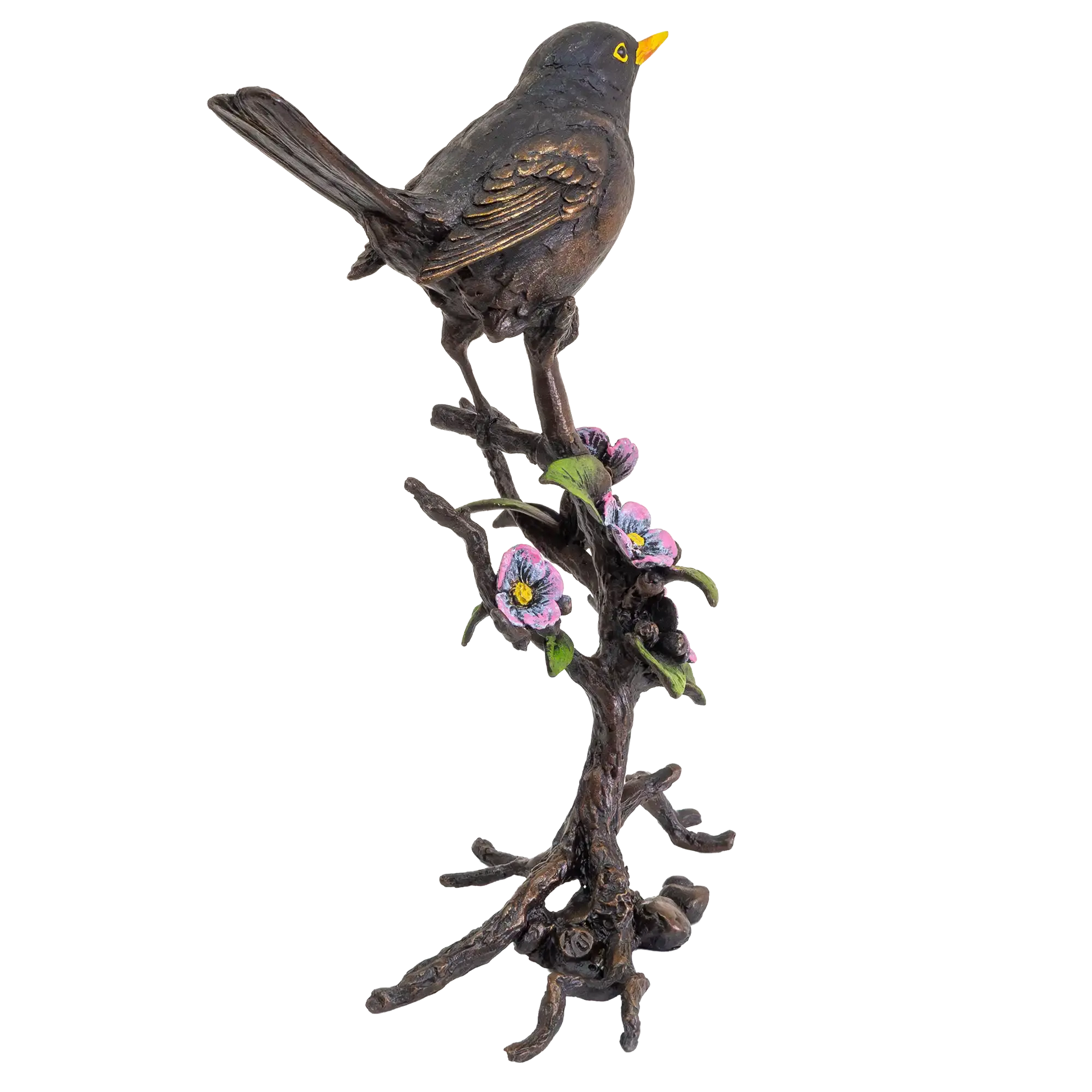 Richard Cooper Bronze Birds Collection Blackbird with Blossom Figurine