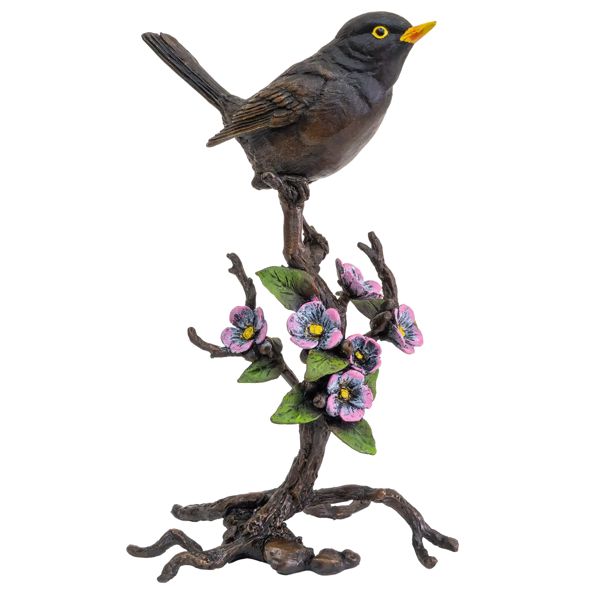 Richard Cooper Bronze Birds Collection Blackbird with Blossom Figurine