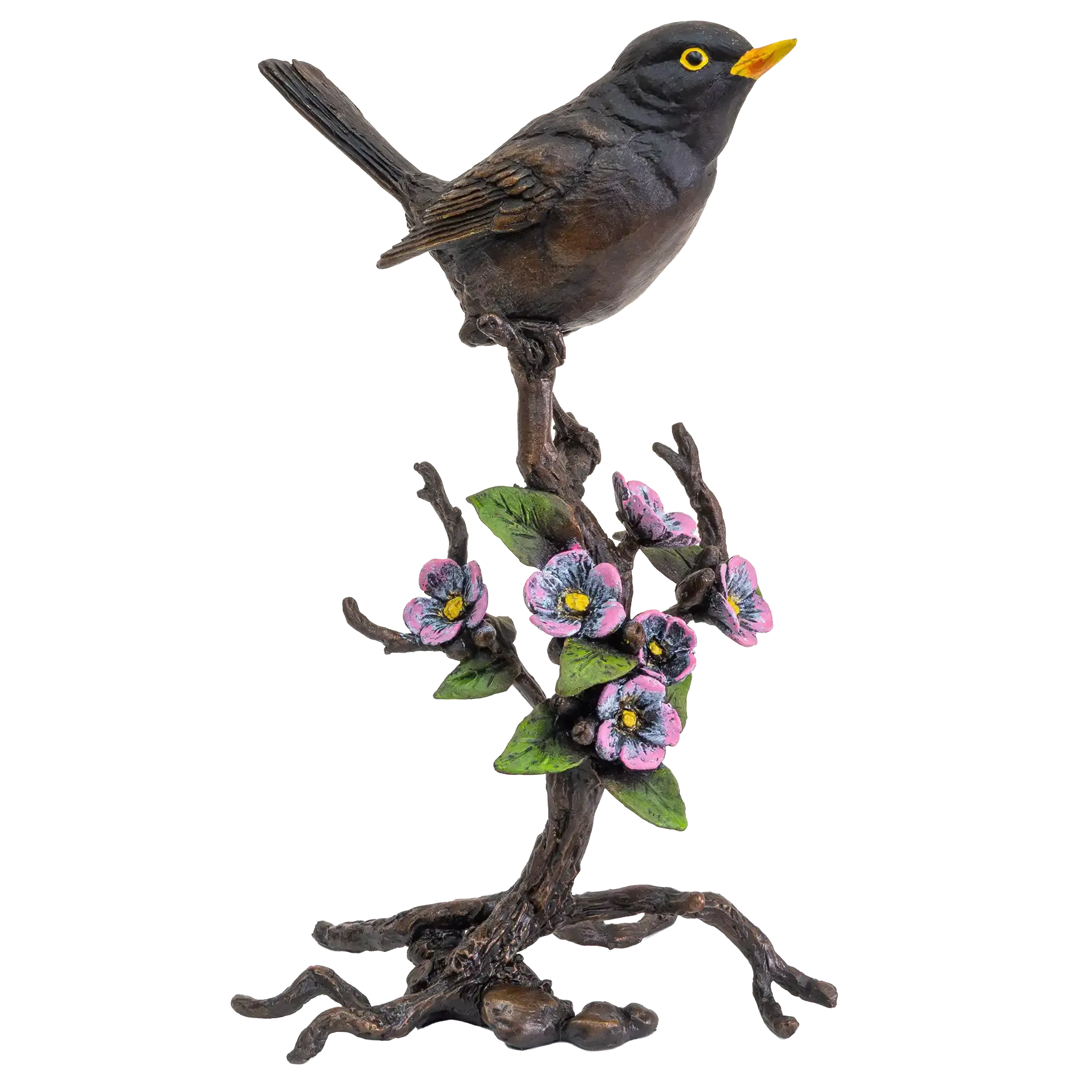 Richard Cooper Bronze Birds Collection Blackbird with Blossom Figurine