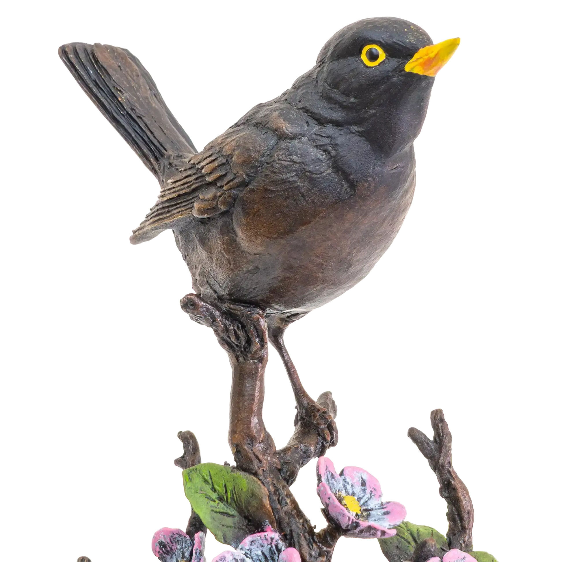Richard Cooper Bronze Birds Collection Blackbird with Blossom Figurine