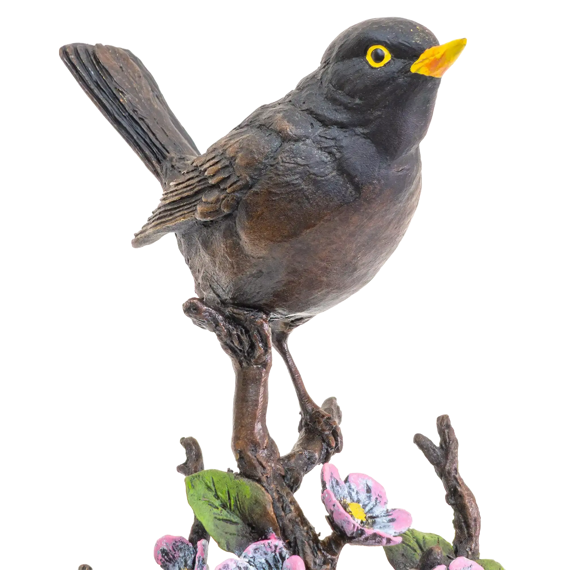 Richard Cooper Bronze Birds Collection Blackbird with Blossom Figurine