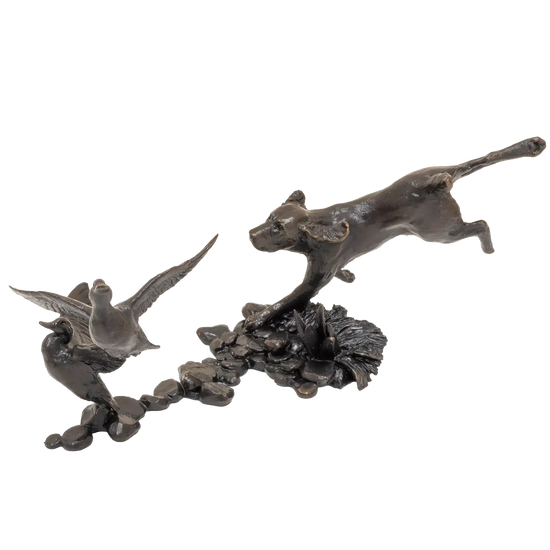 Richard Cooper Limited Edition Bronze Cocker Spaniel with Mallards Figurine