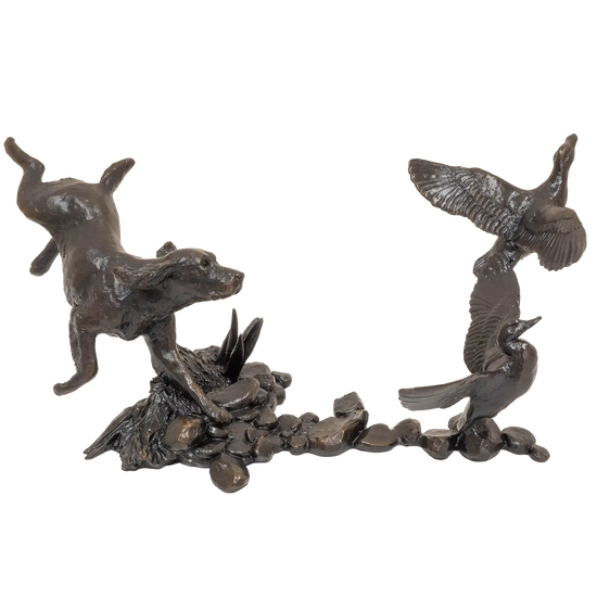 Richard Cooper Limited Edition Bronze Cocker Spaniel with Mallards Figurine