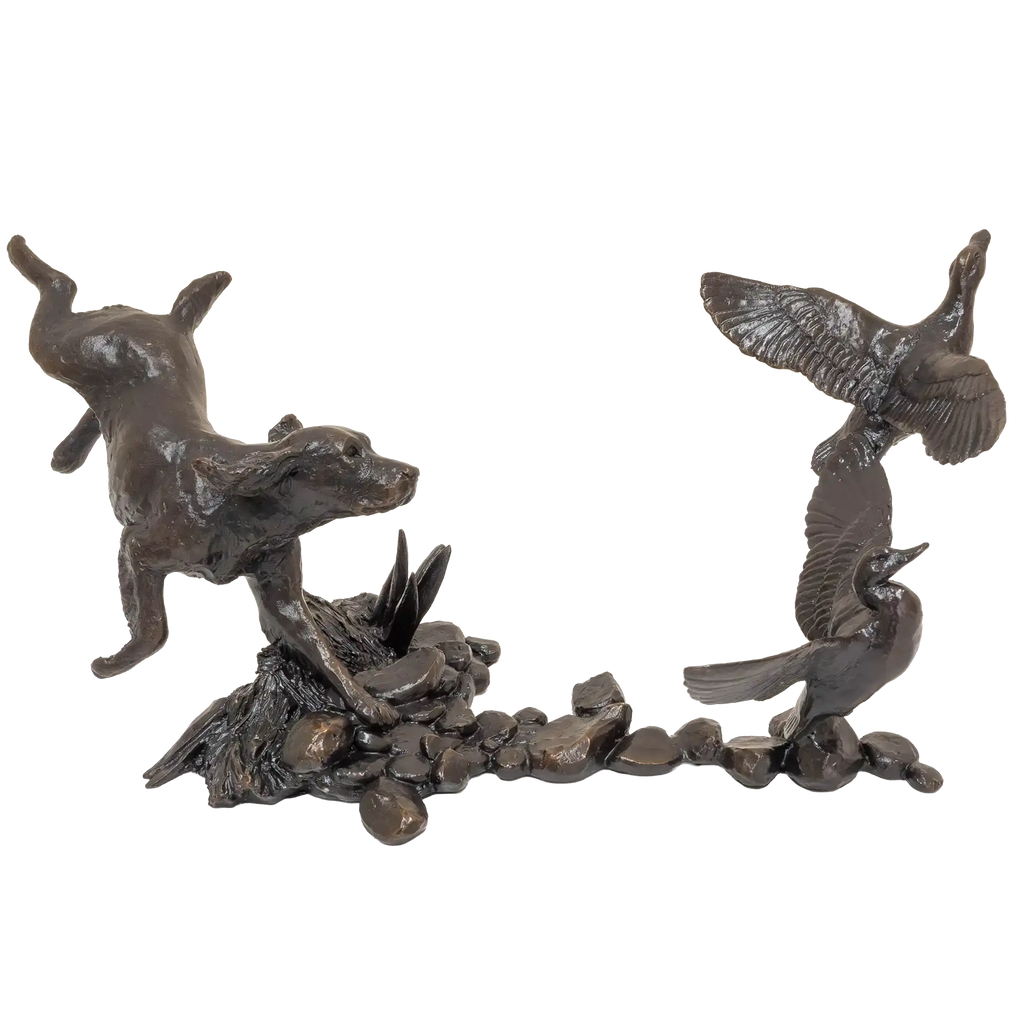 Richard Cooper Limited Edition Bronze Cocker Spaniel with Mallards Figurine