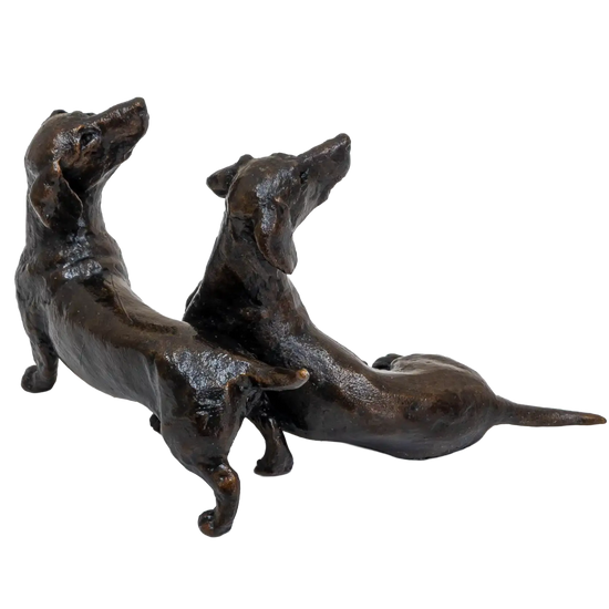 Richard Cooper Limited Edition Bronze Dachshund Pair Figurine