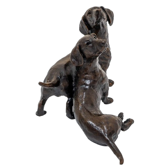 Richard Cooper Limited Edition Bronze Dachshund Pair Figurine