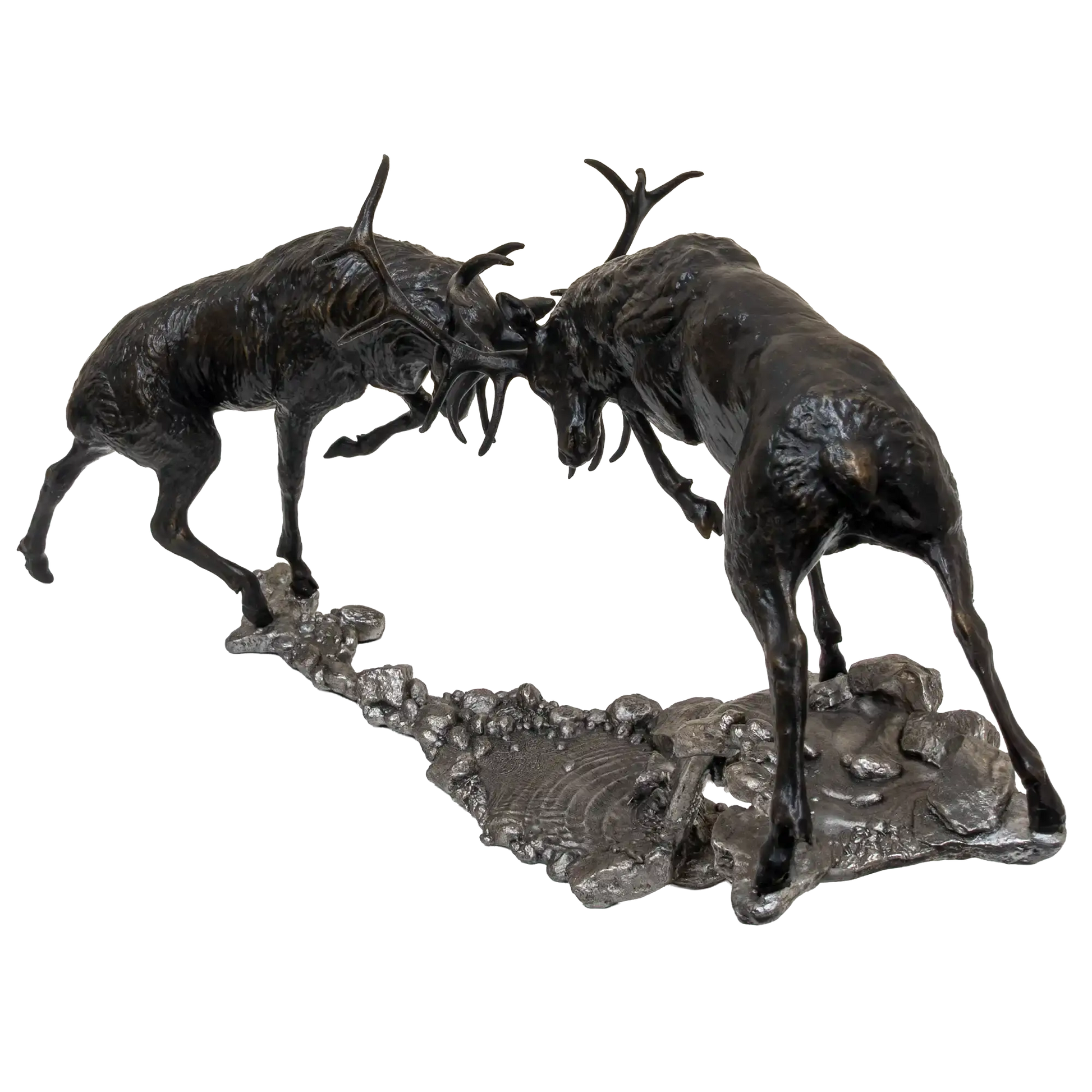 Richard Cooper Bronze Stags Collection Dawn Duel Rutting Stags Figurine