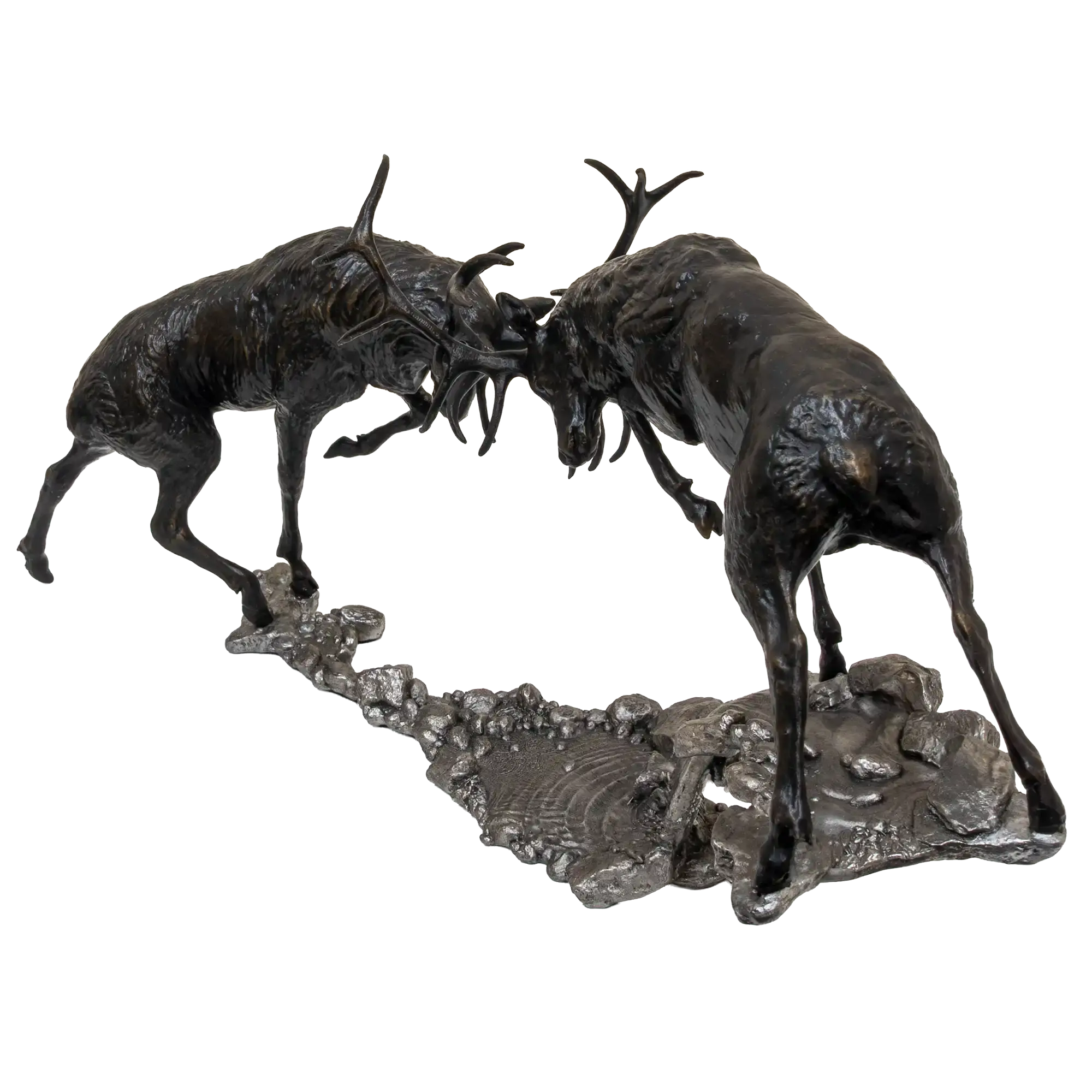 Richard Cooper Bronze Stags Collection Dawn Duel Rutting Stags Figurine