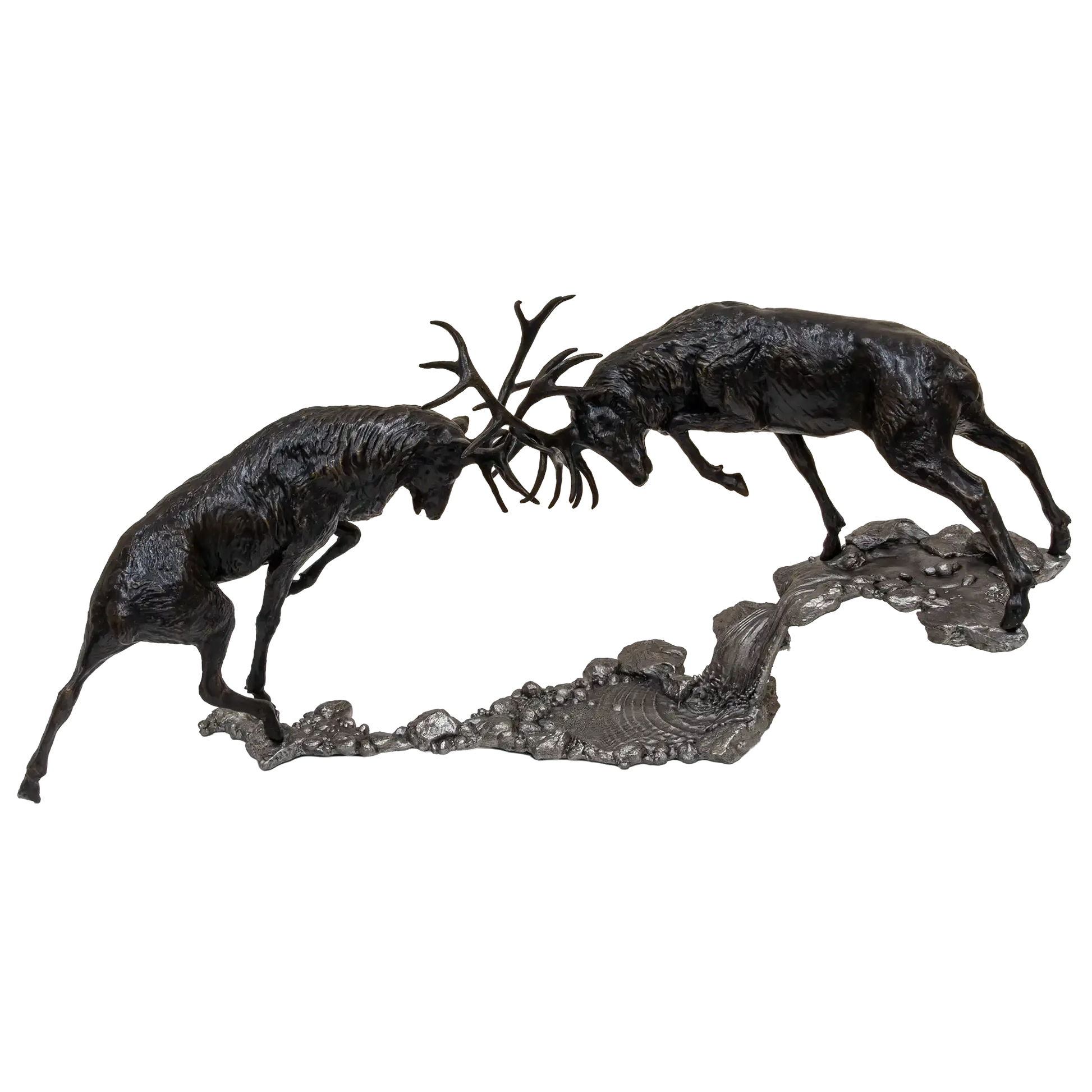 Richard Cooper Bronze Stags Collection Dawn Duel Rutting Stags Figurine
