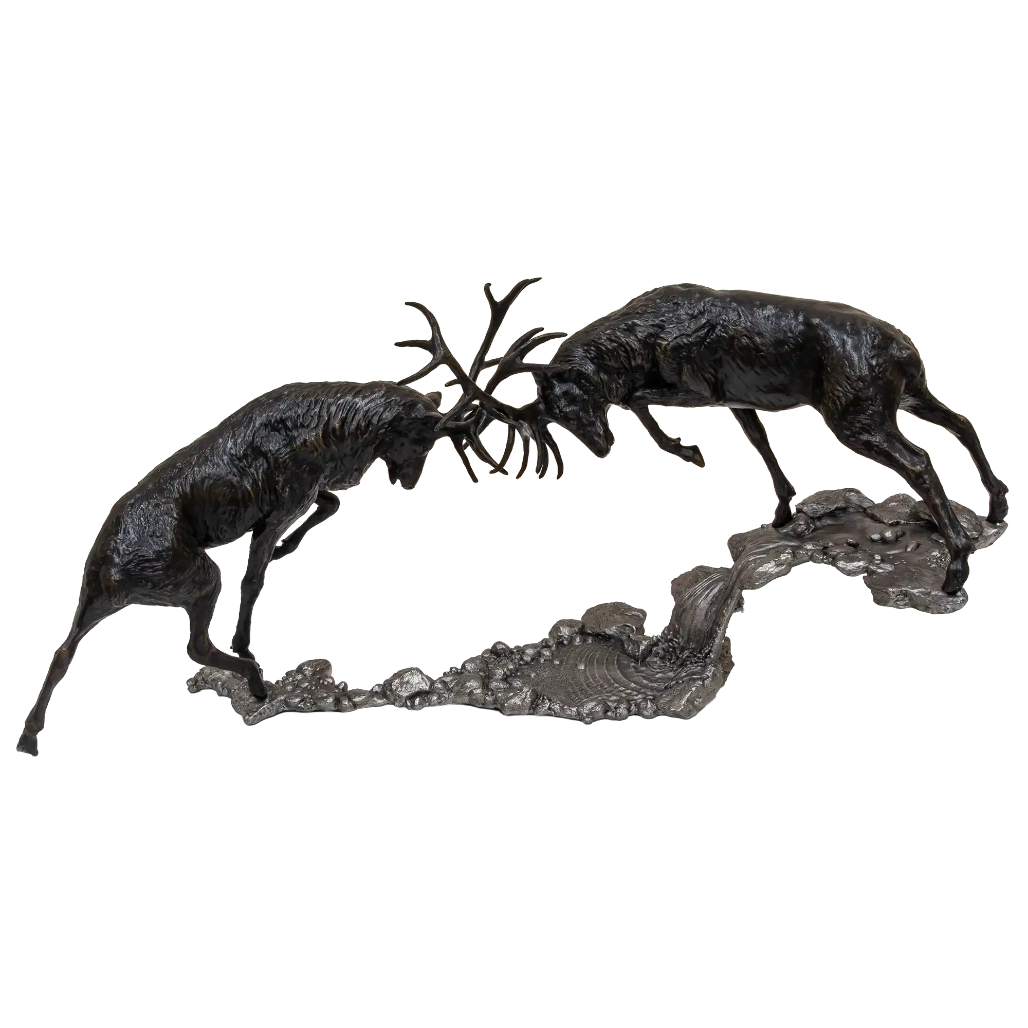 Richard Cooper Bronze Stags Collection Dawn Duel Rutting Stags Figurine