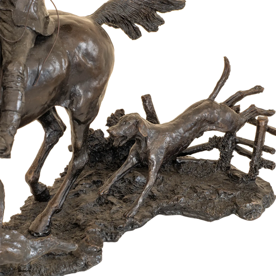 Richard Cooper Bronze Horses Collection Doubling the Horn Figurine