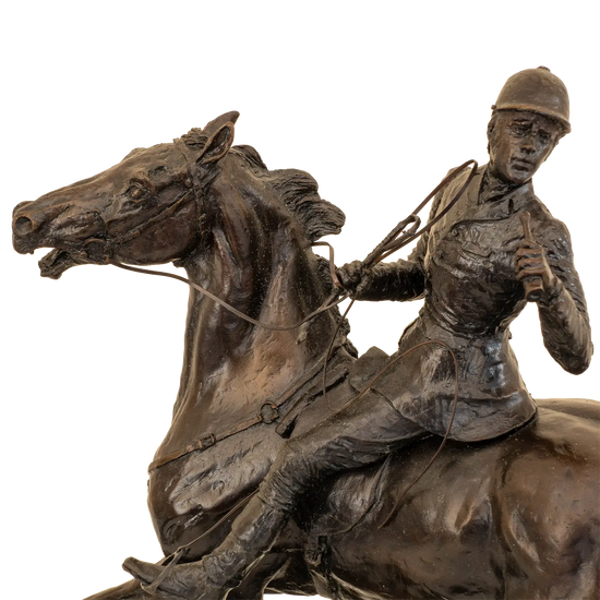 Richard Cooper Bronze Horses Collection Doubling the Horn Figurine
