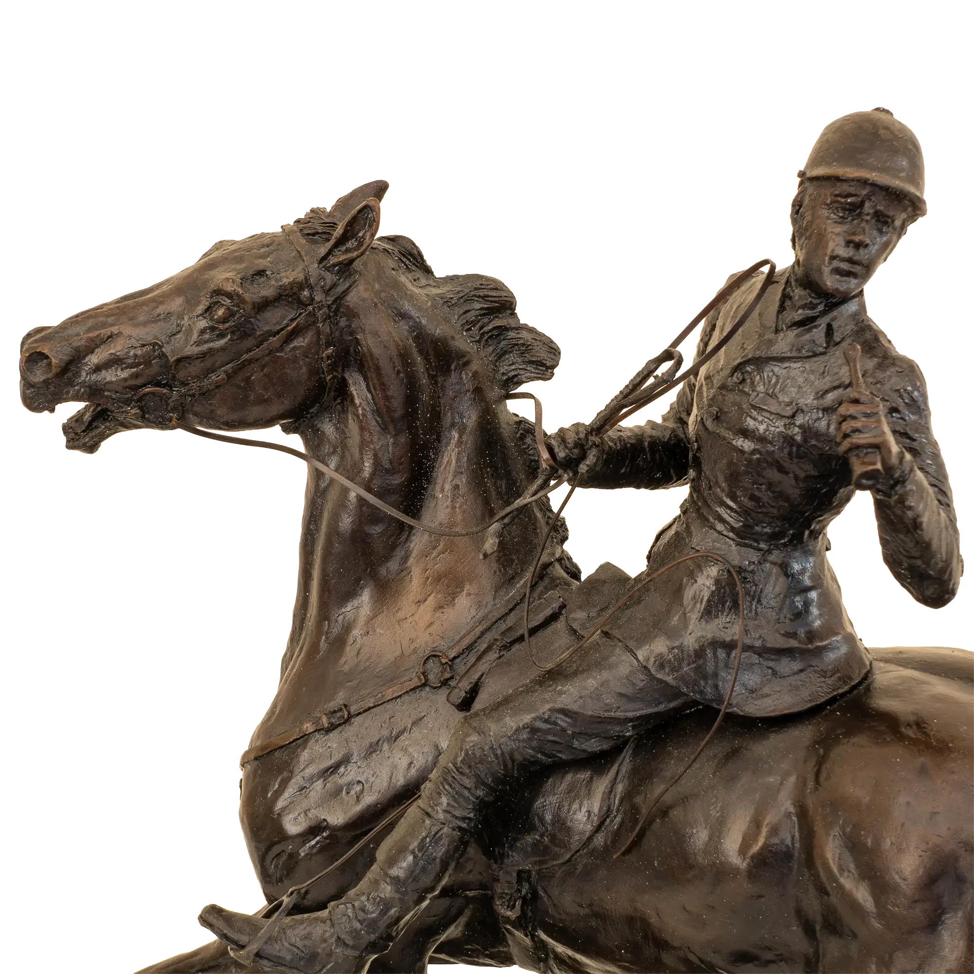 Richard Cooper Bronze Horses Collection Doubling the Horn Figurine