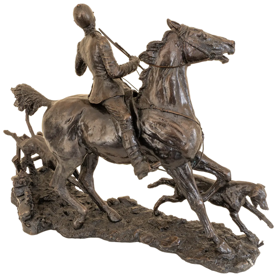 Richard Cooper Bronze Horses Collection Doubling the Horn Figurine