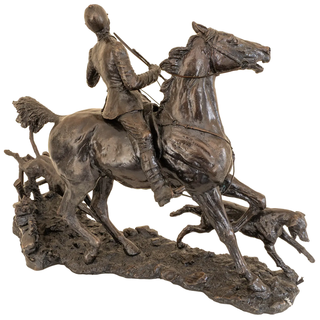 Richard Cooper Bronze Horses Collection Doubling the Horn Figurine
