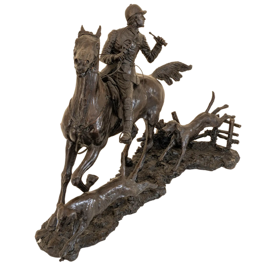 Richard Cooper Bronze Horses Collection Doubling the Horn Figurine