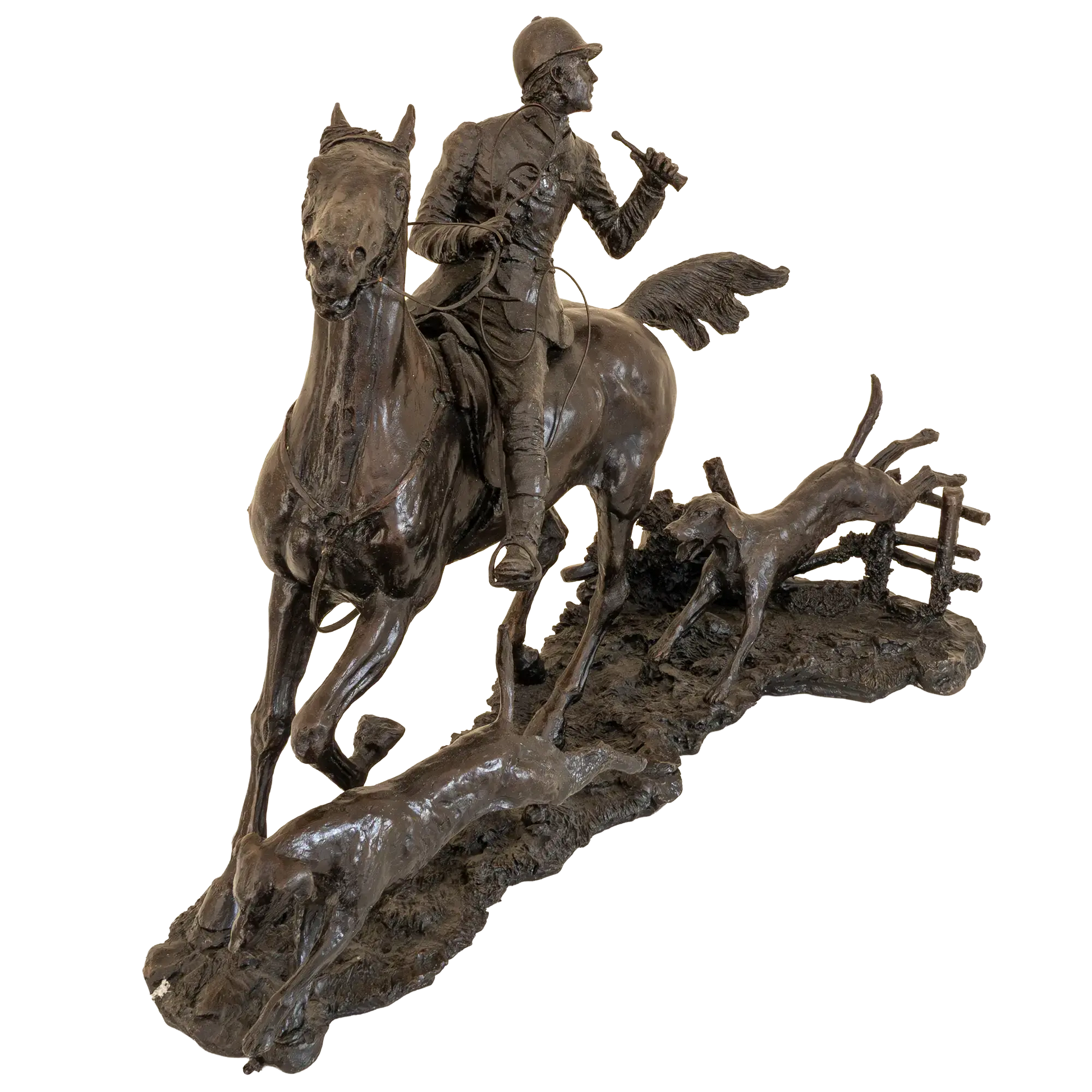 Richard Cooper Bronze Horses Collection Doubling the Horn Figurine