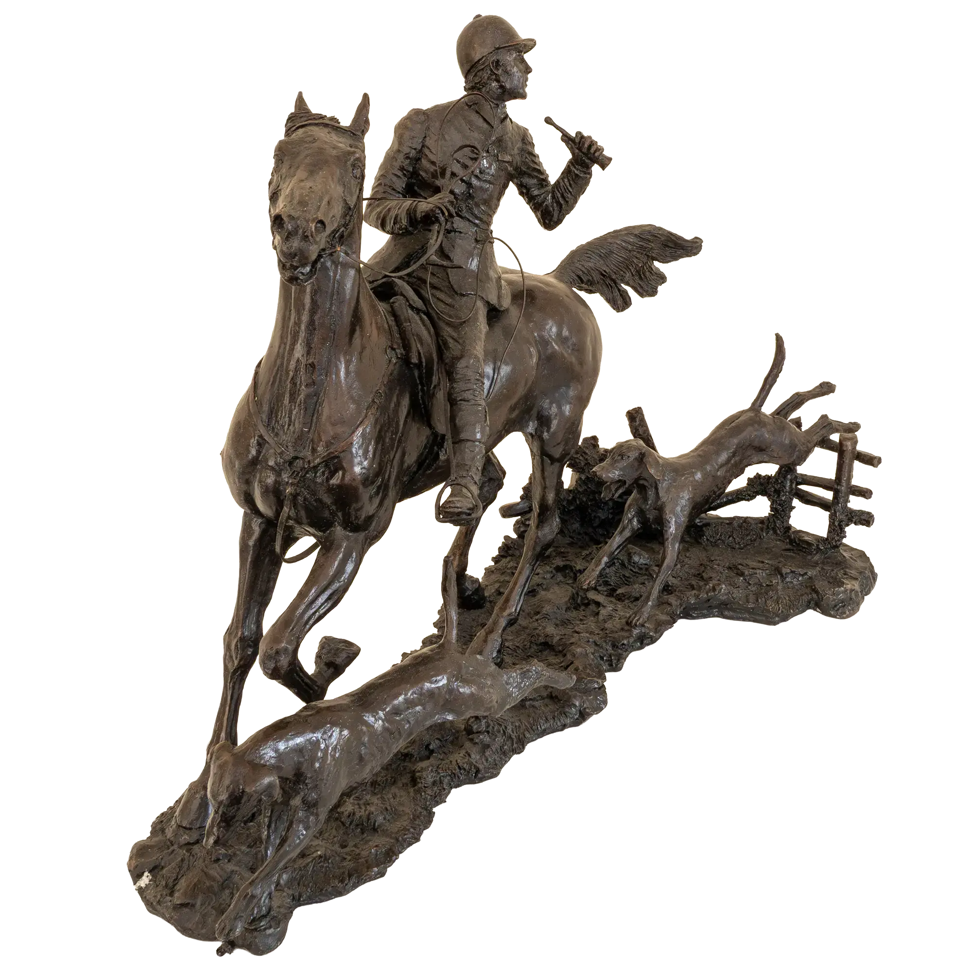 Richard Cooper Bronze Horses Collection Doubling the Horn Figurine