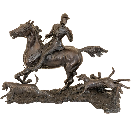 Richard Cooper Bronze Horses Collection Doubling the Horn Figurine