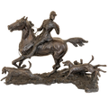 Richard Cooper Bronze Horses Collection Doubling the Horn Figurine