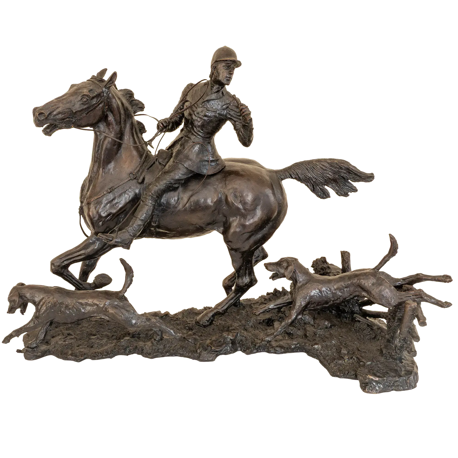 Richard Cooper Bronze Horses Collection Doubling the Horn Figurine