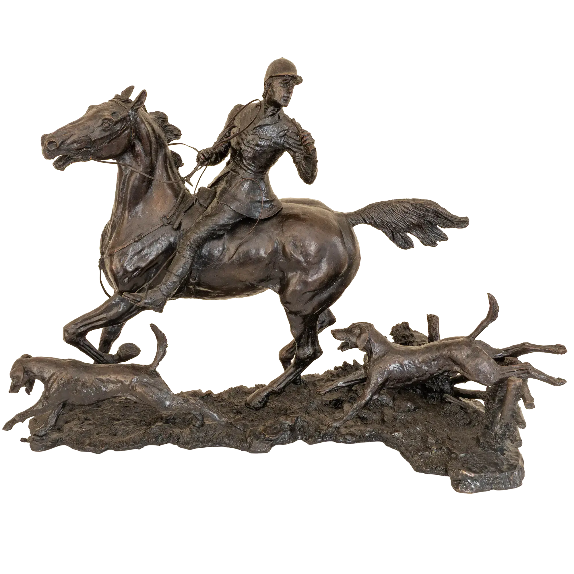 Richard Cooper Bronze Horses Collection Doubling the Horn Figurine