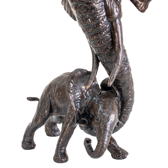 Richard Cooper Bronze Elephant Mother & Calf Figurine