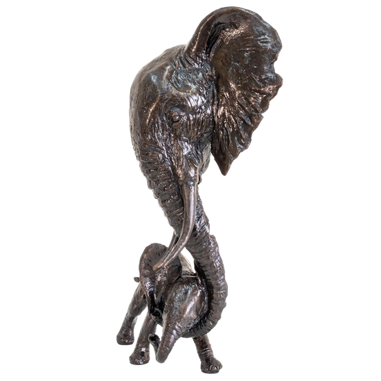Richard Cooper Bronze Elephant Mother & Calf Figurine