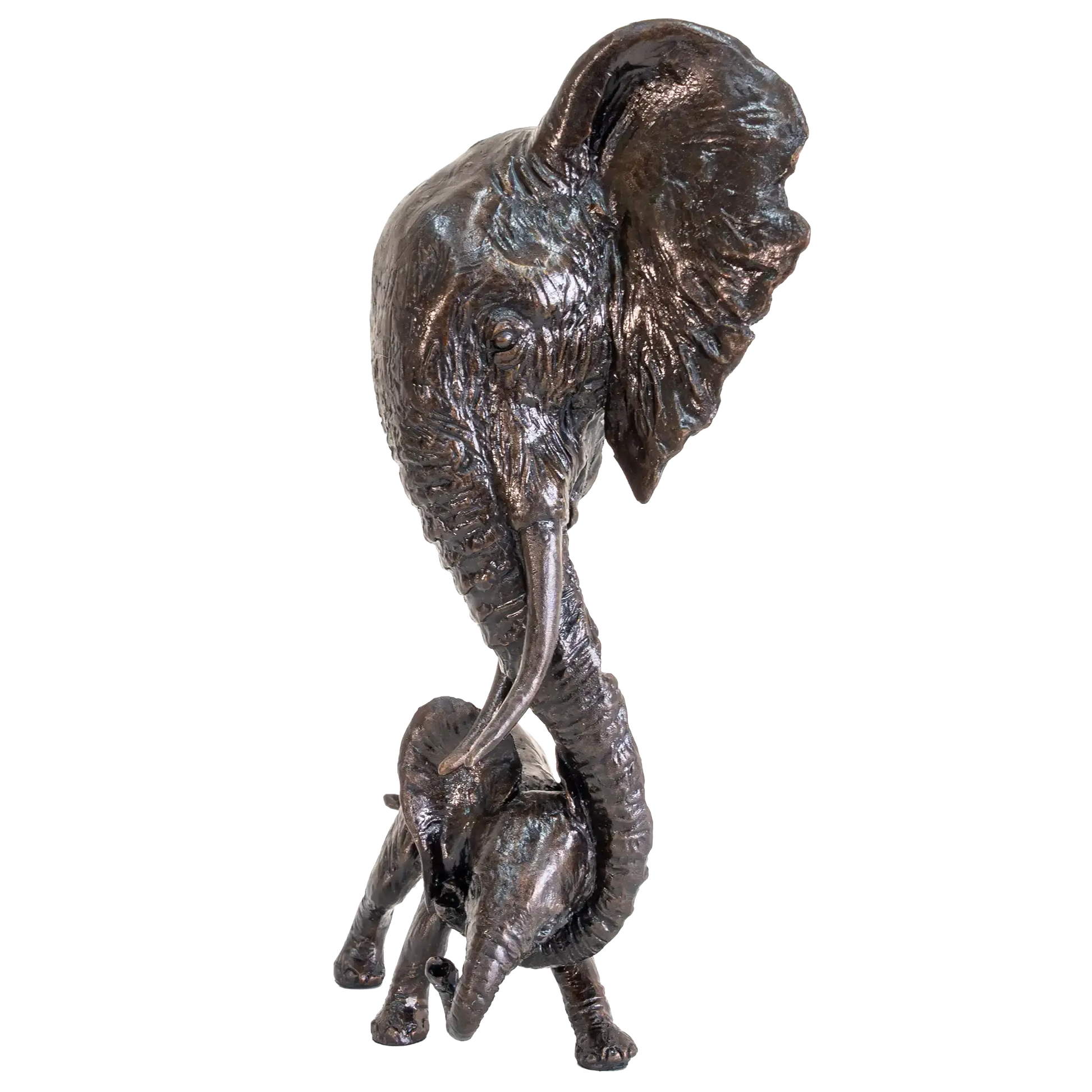 Richard Cooper Bronze Elephant Mother & Calf Figurine