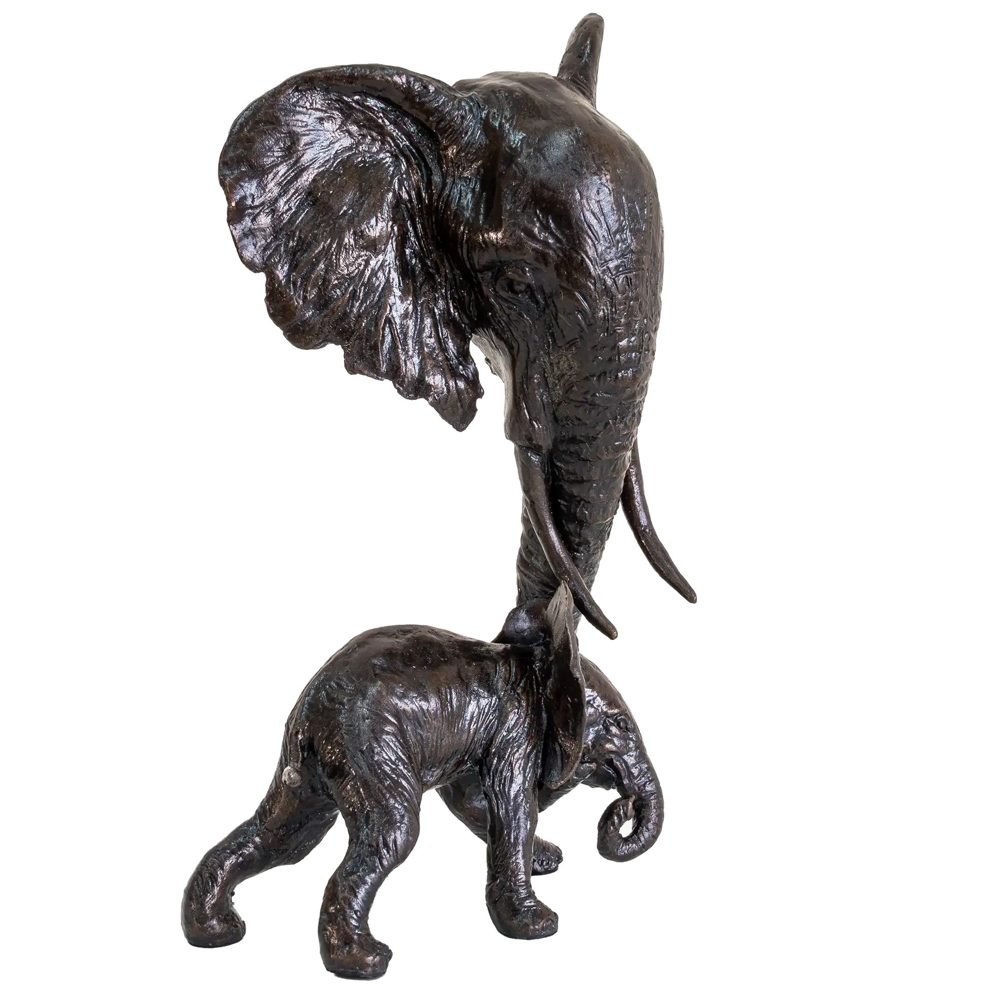 Richard Cooper Bronze Elephant Mother & Calf Figurine