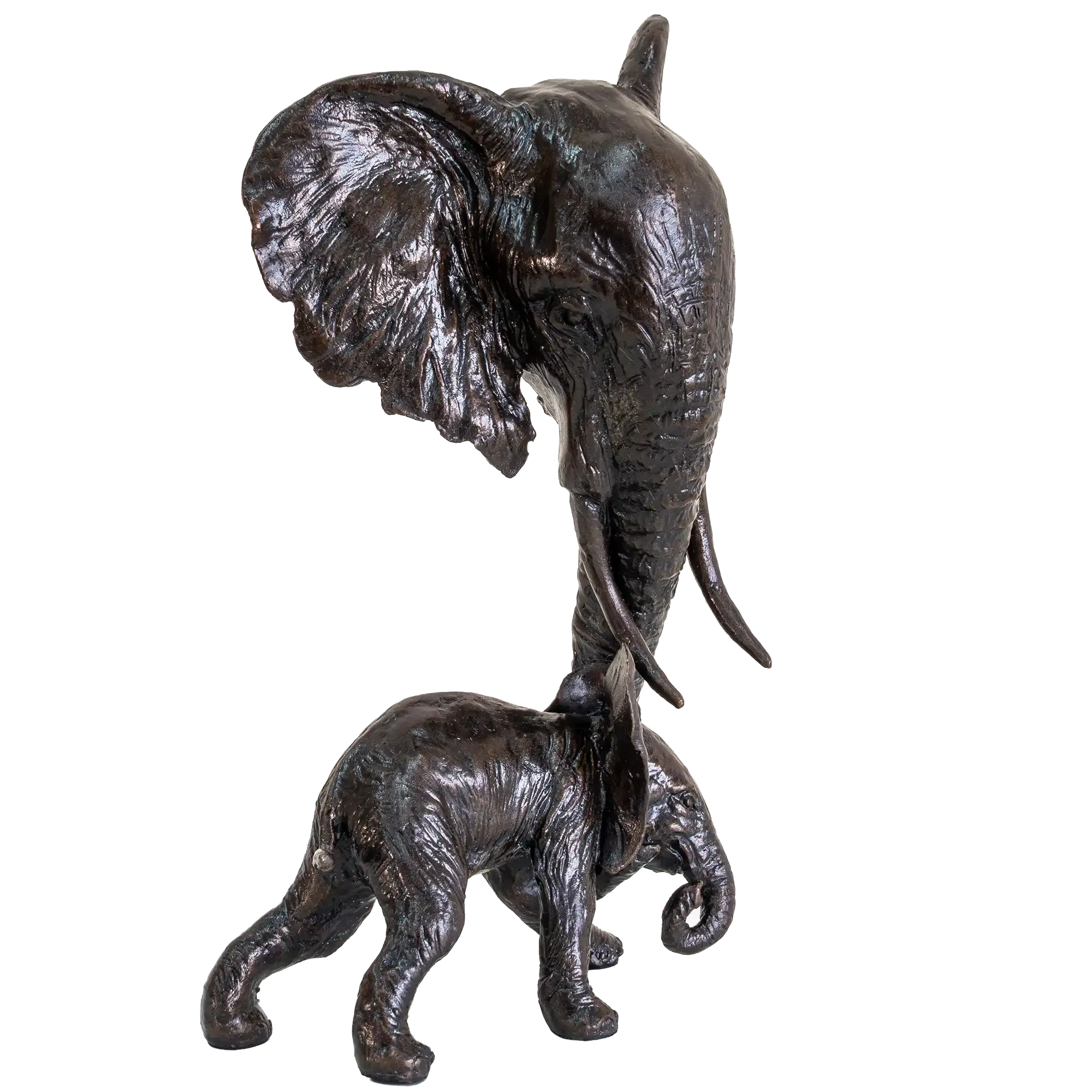 Richard Cooper Bronze Elephant Mother & Calf Figurine