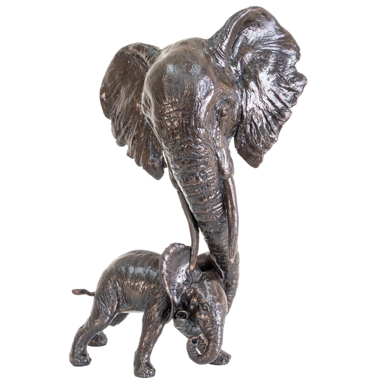 Richard Cooper Bronze Elephant Mother & Calf Figurine