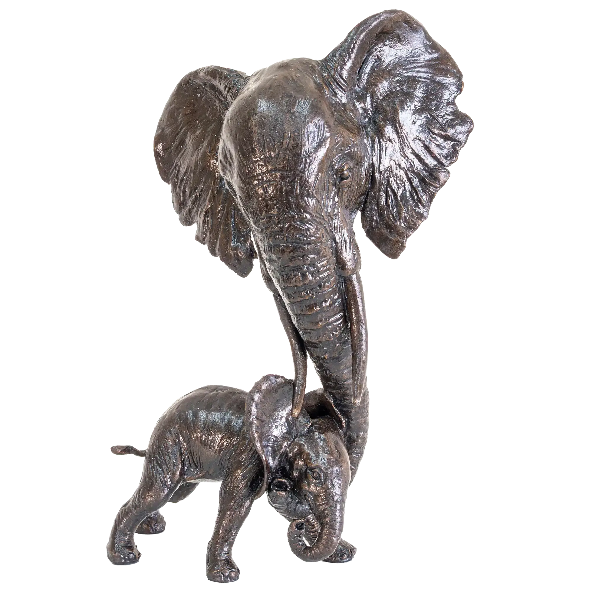 Richard Cooper Bronze Elephant Mother & Calf Figurine