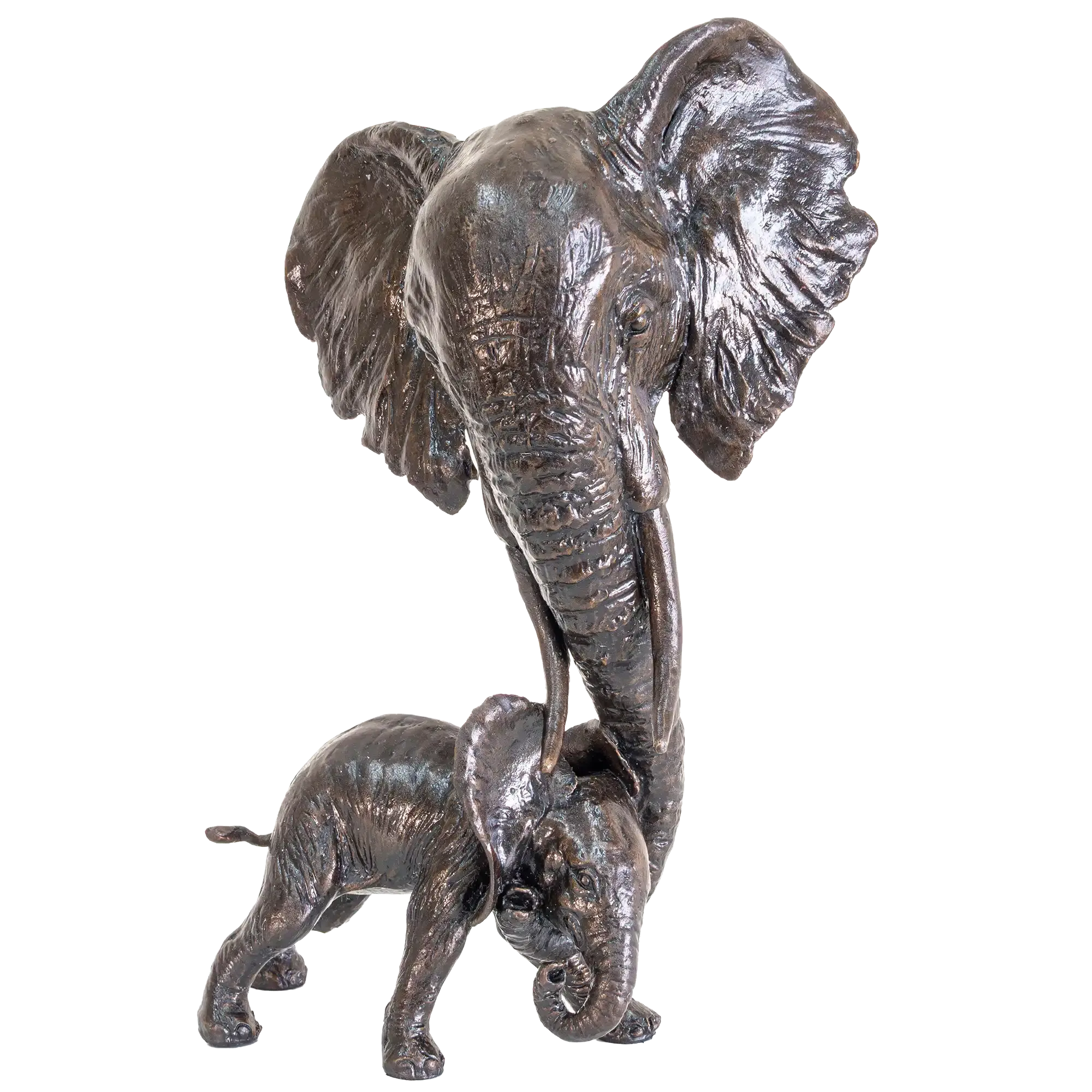 Richard Cooper Bronze Elephant Mother & Calf Figurine
