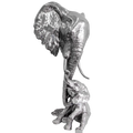 Richard Cooper Nickel Studio Collection Elephant & Calf Figurine