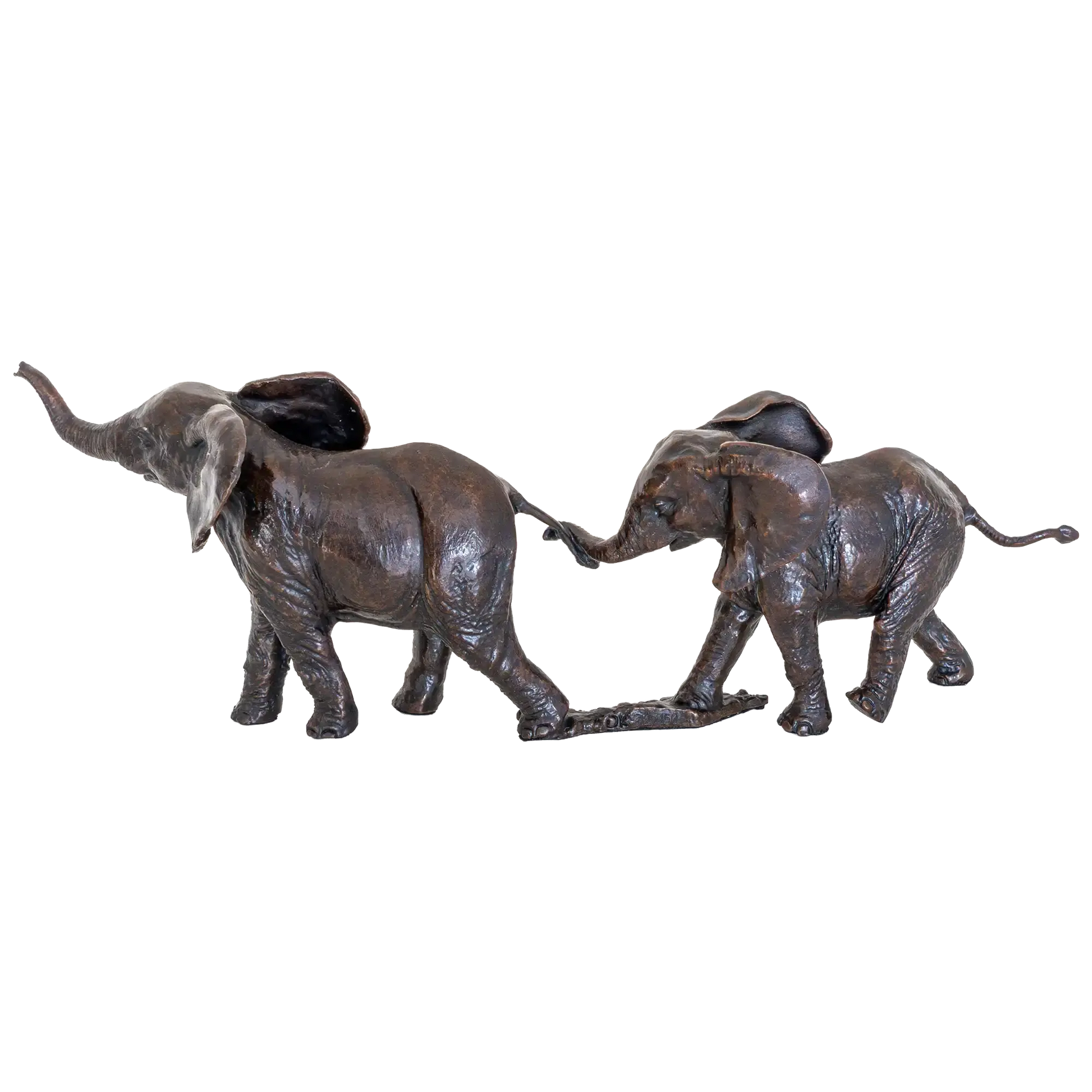 Richard Cooper Bronze Wildlife Collection Follow the Leader Elephant Figurine