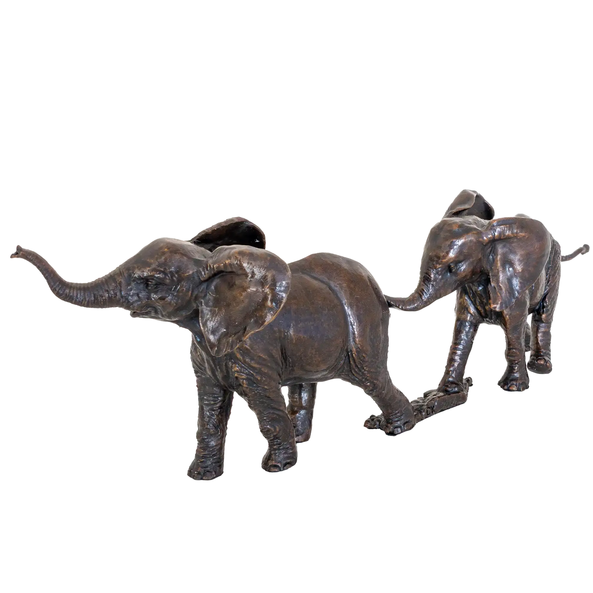 Richard Cooper Bronze Wildlife Collection Follow the Leader Elephant Figurine
