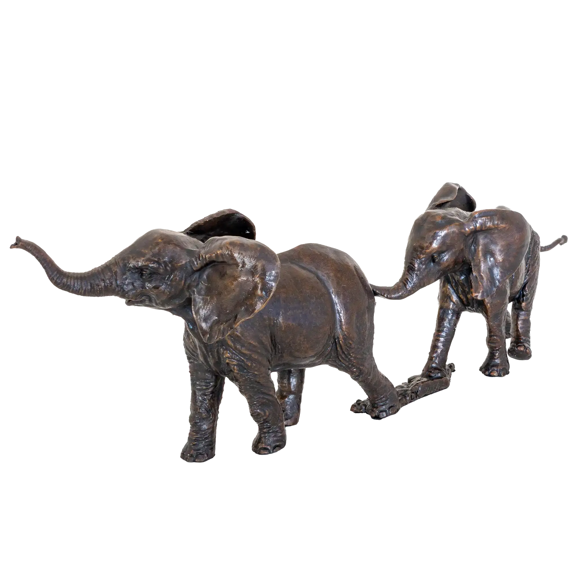 Richard Cooper Bronze Wildlife Collection Follow the Leader Elephant Figurine