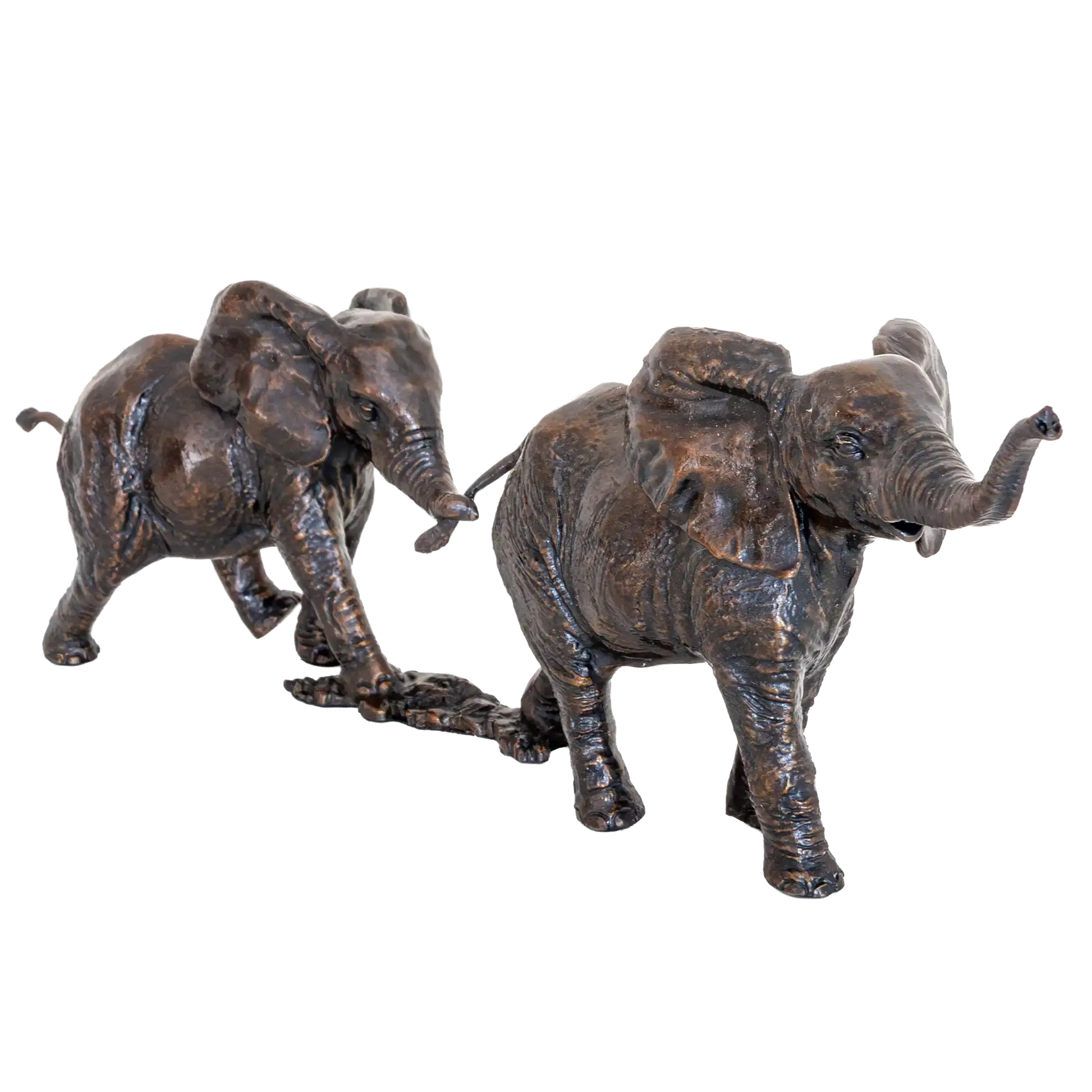 Richard Cooper Bronze Wildlife Collection Follow the Leader Elephant Figurine
