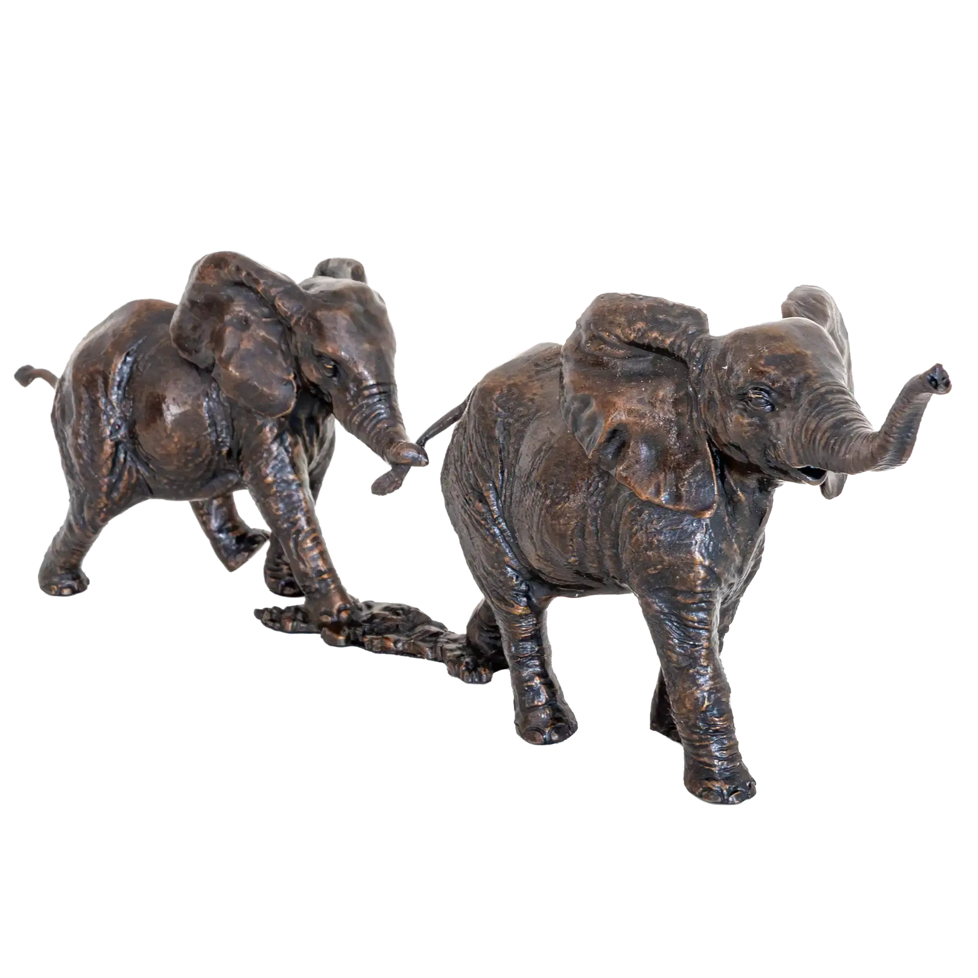 Richard Cooper Bronze Wildlife Collection Follow the Leader Elephant Figurine
