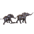 Richard Cooper Bronze Wildlife Collection Follow the Leader Elephant Figurine