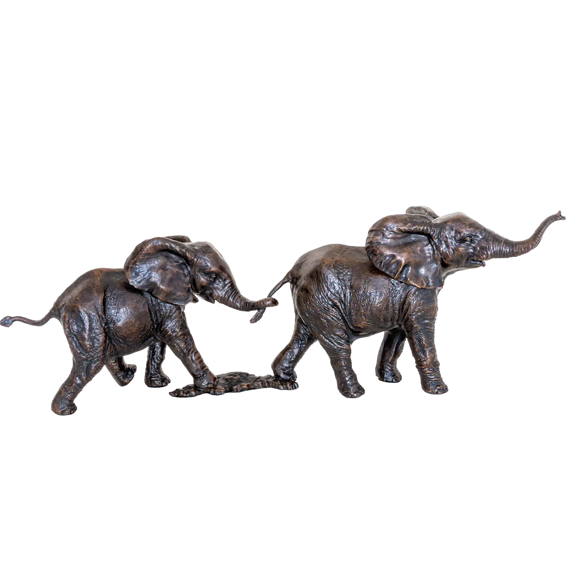 Richard Cooper Bronze Wildlife Collection Follow the Leader Elephant Figurine