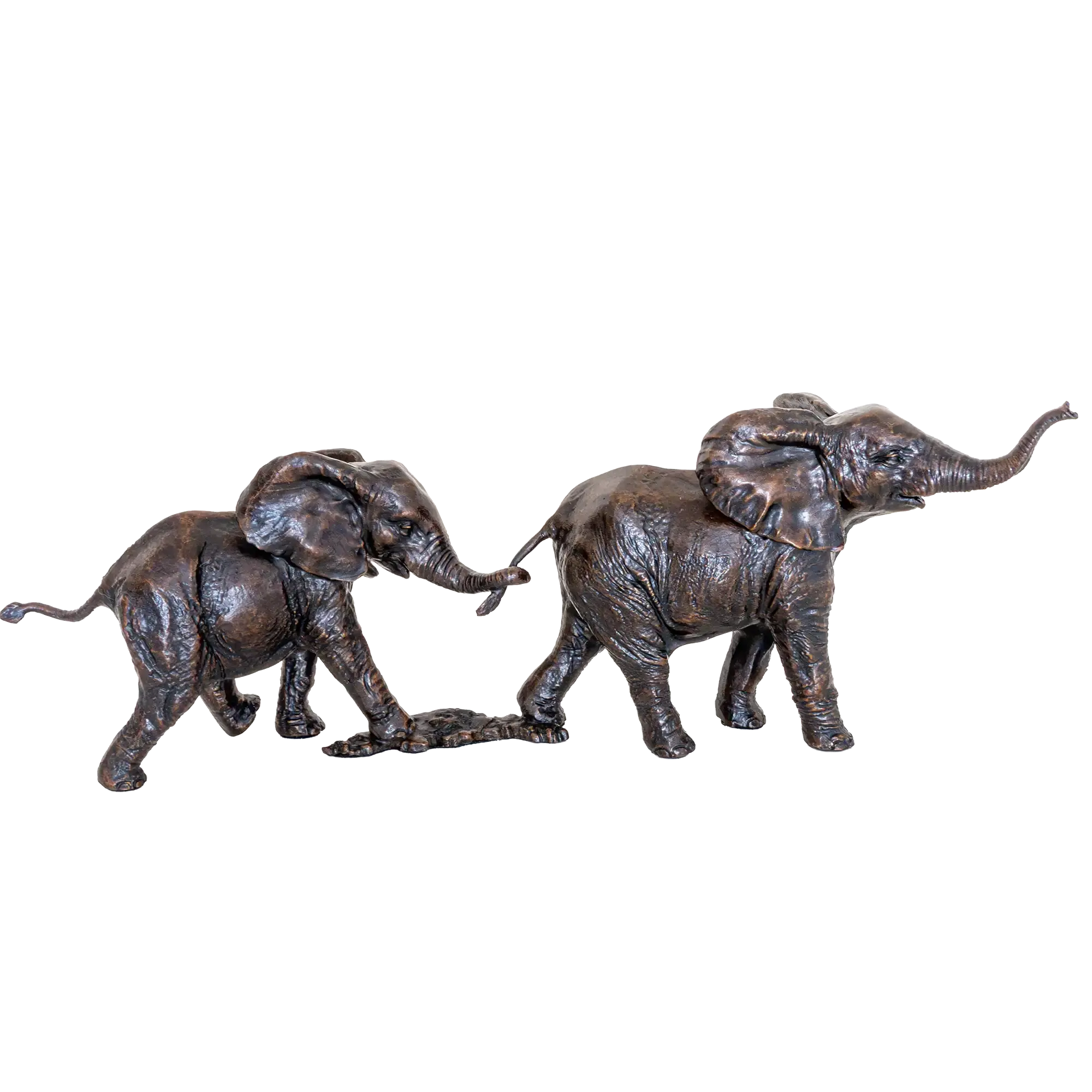 Richard Cooper Bronze Wildlife Collection Follow the Leader Elephant Figurine