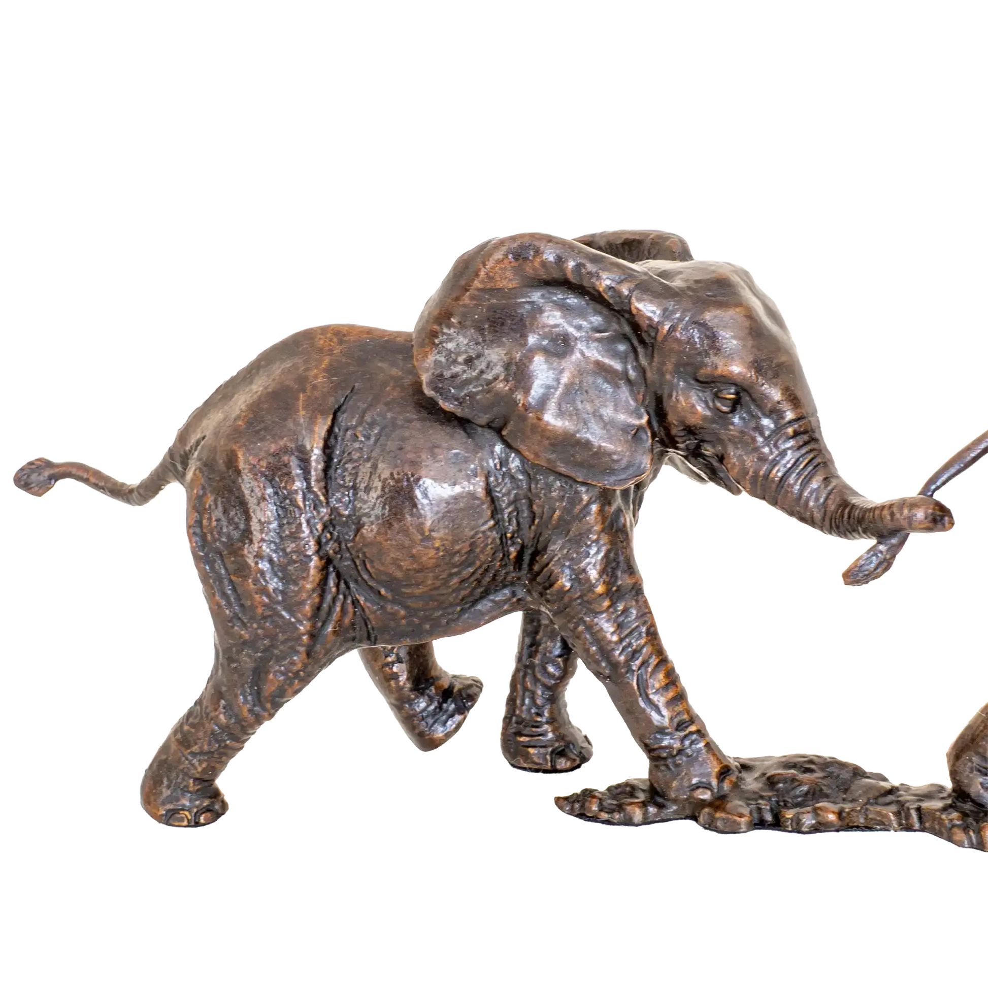Richard Cooper Bronze Wildlife Collection Follow the Leader Elephant Figurine