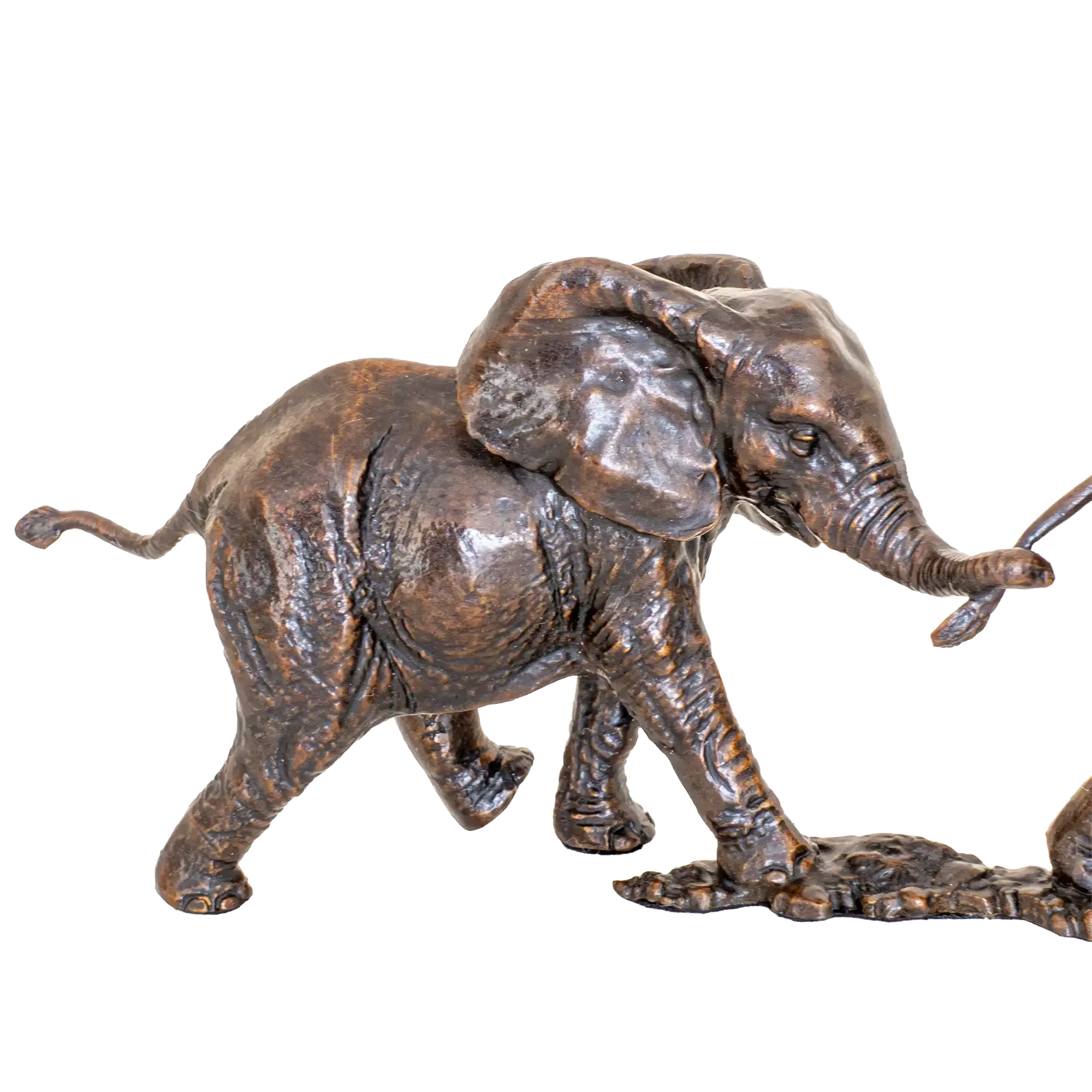 Richard Cooper Bronze Wildlife Collection Follow the Leader Elephant Figurine