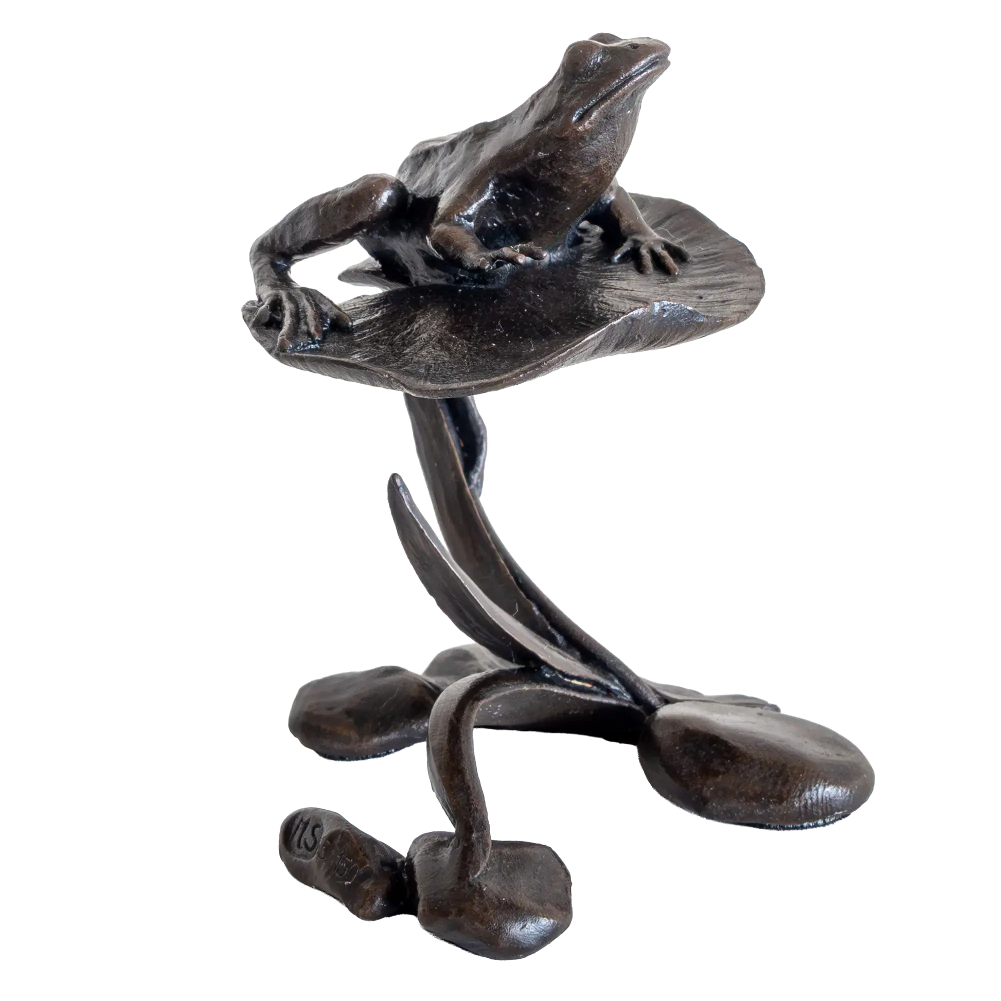 Richard Cooper Bronze Animals Collection Frog on Lily Pad Figurine
