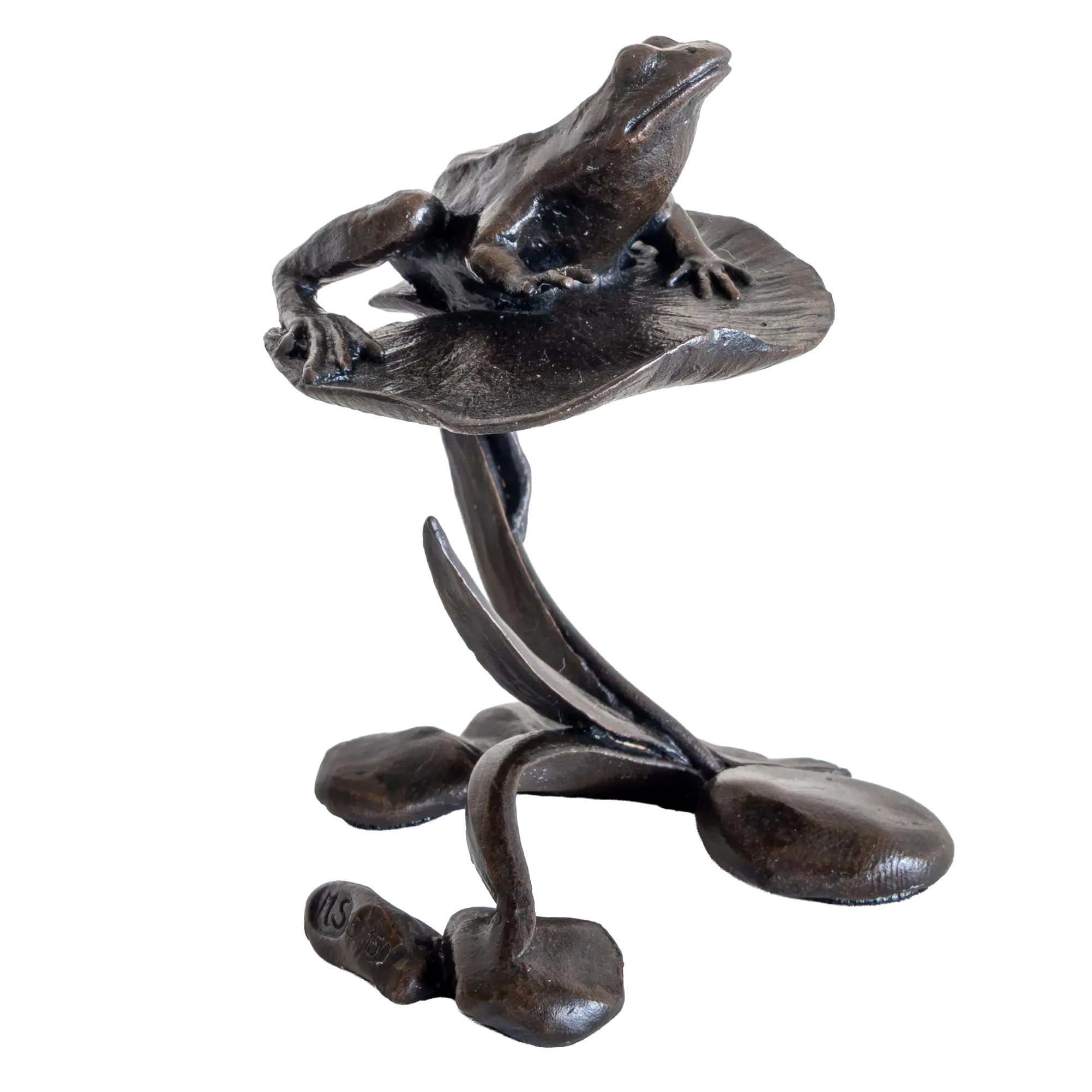 Richard Cooper Bronze Animals Collection Frog on Lily Pad Figurine