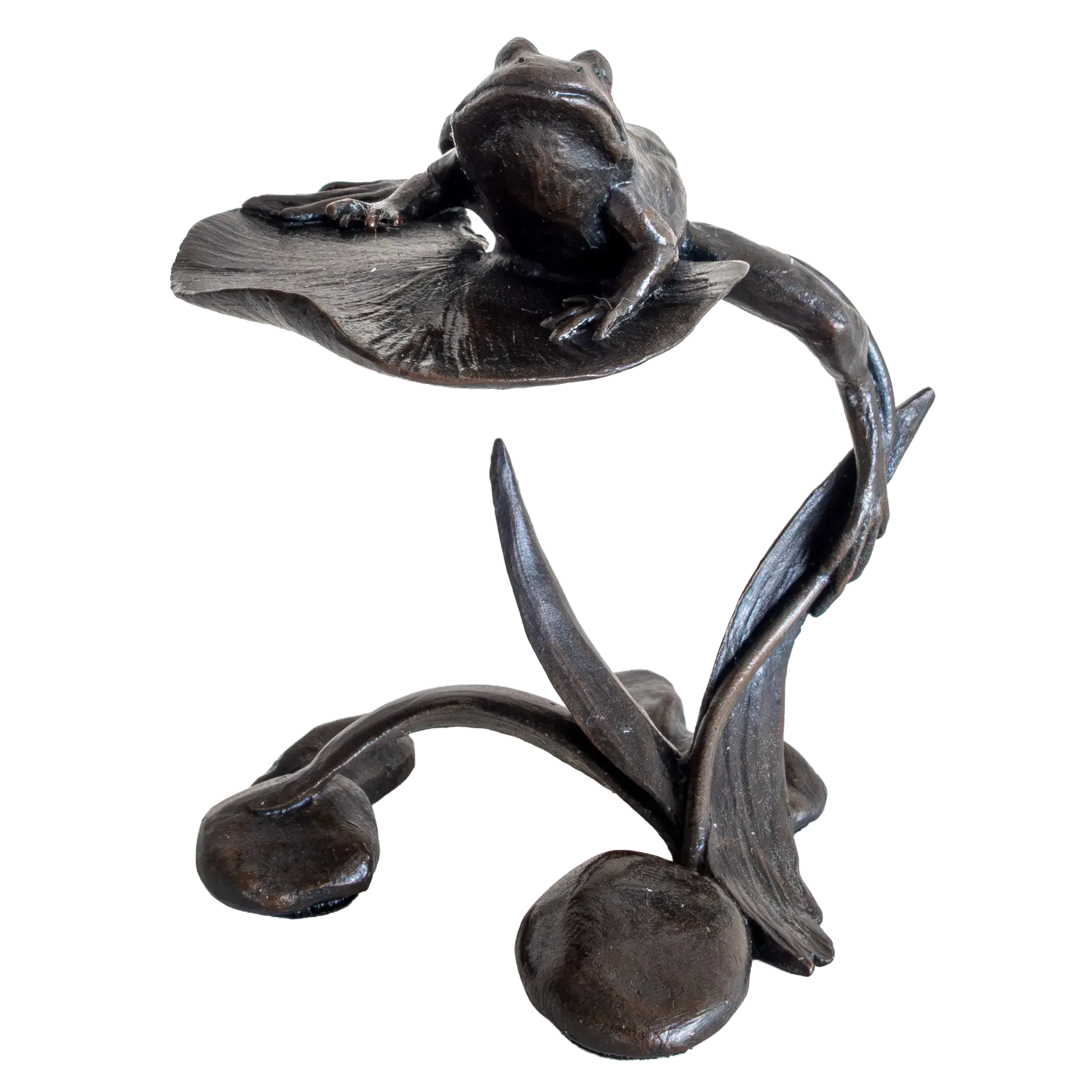 Richard Cooper Bronze Animals Collection Frog on Lily Pad Figurine