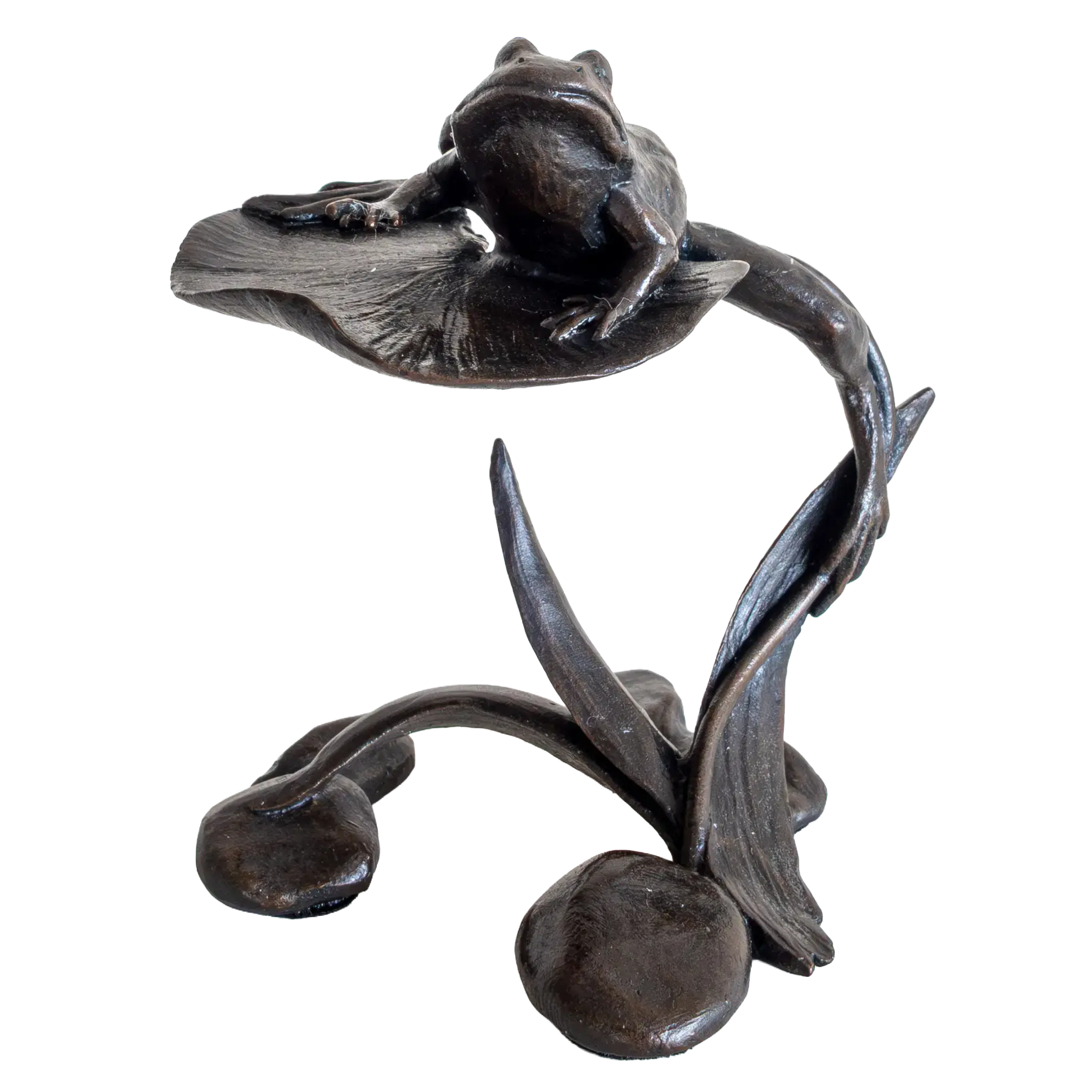 Richard Cooper Bronze Animals Collection Frog on Lily Pad Figurine
