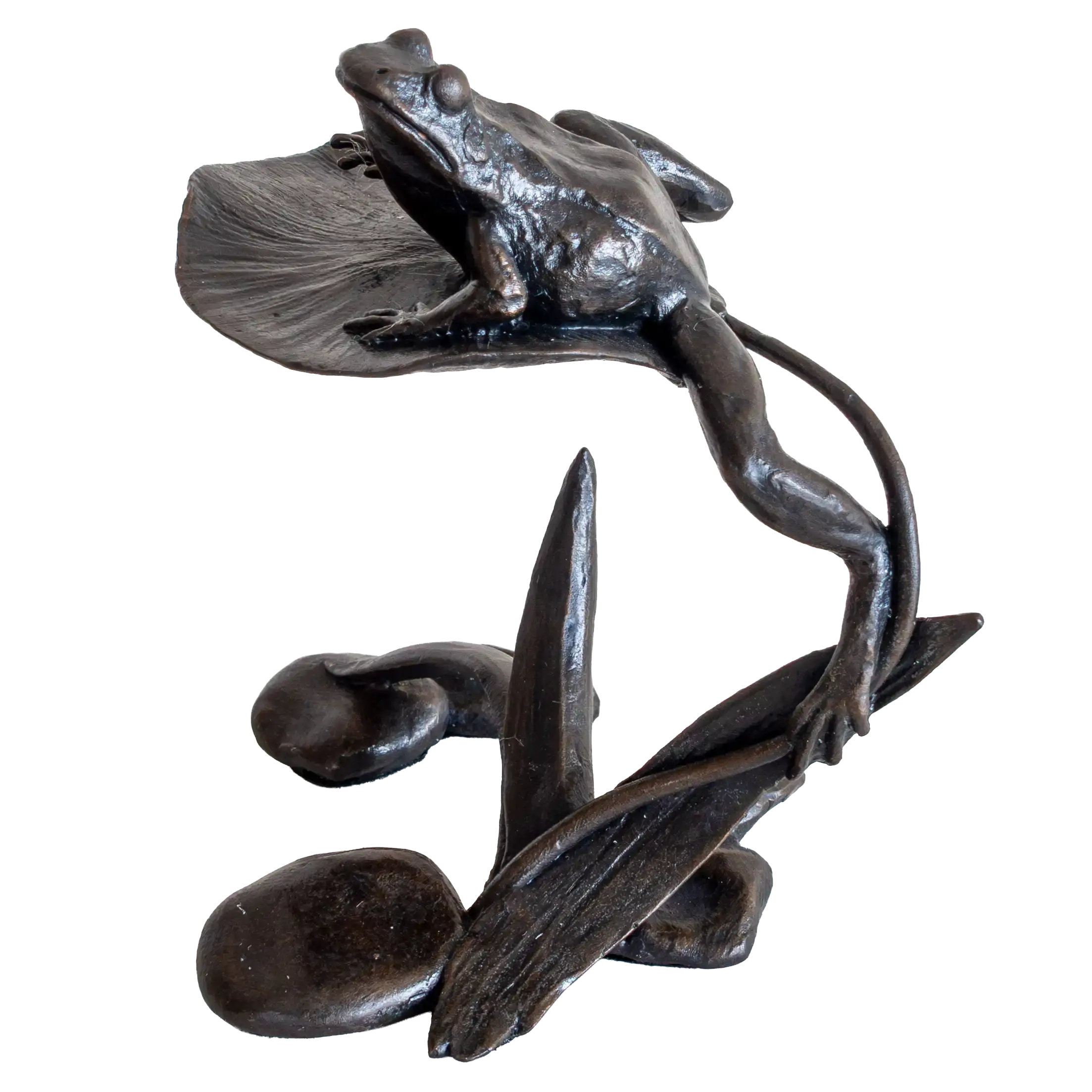 Richard Cooper Bronze Animals Collection Frog on Lily Pad Figurine
